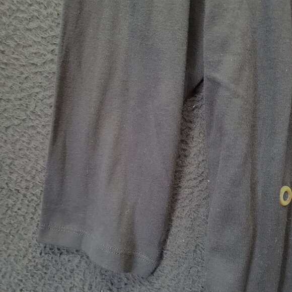 Karen Scott Womens Blouse Black Size XXL 100% Cotton 3/4 Sleeve Pullover Grommet - Picture 11 of 12